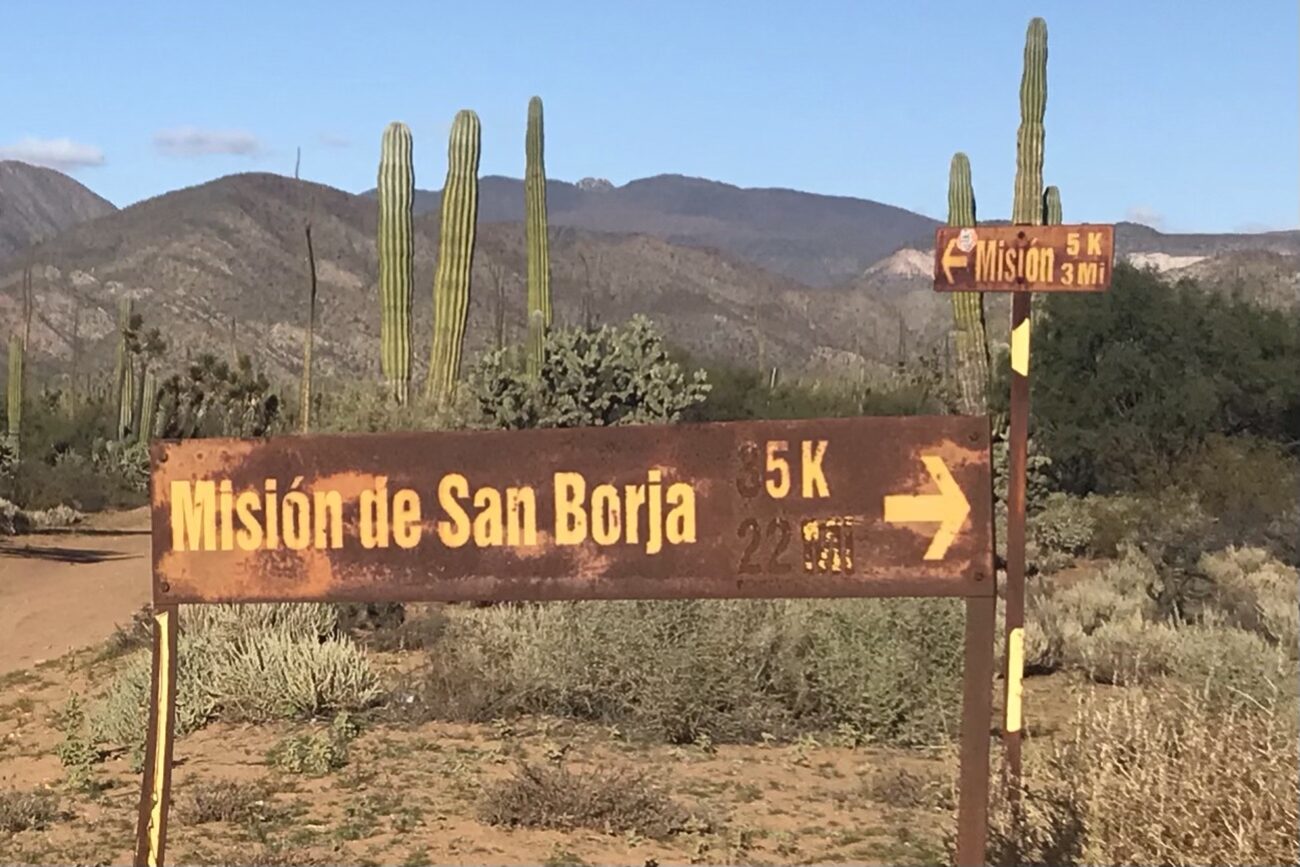 All signs point (in differing directions) to the Mission de San Borja